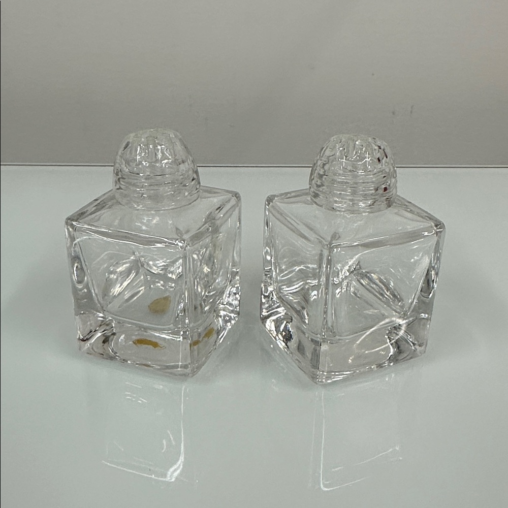 Vintage West Germany square box Glass Salt and Pepper shakers - Picture 1 of 5